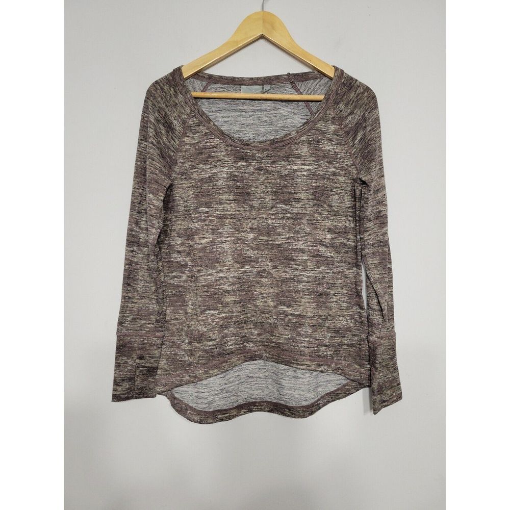 Athleta Women's Sweater Size Small Tunic Thumbholes Taupe Coffee‎